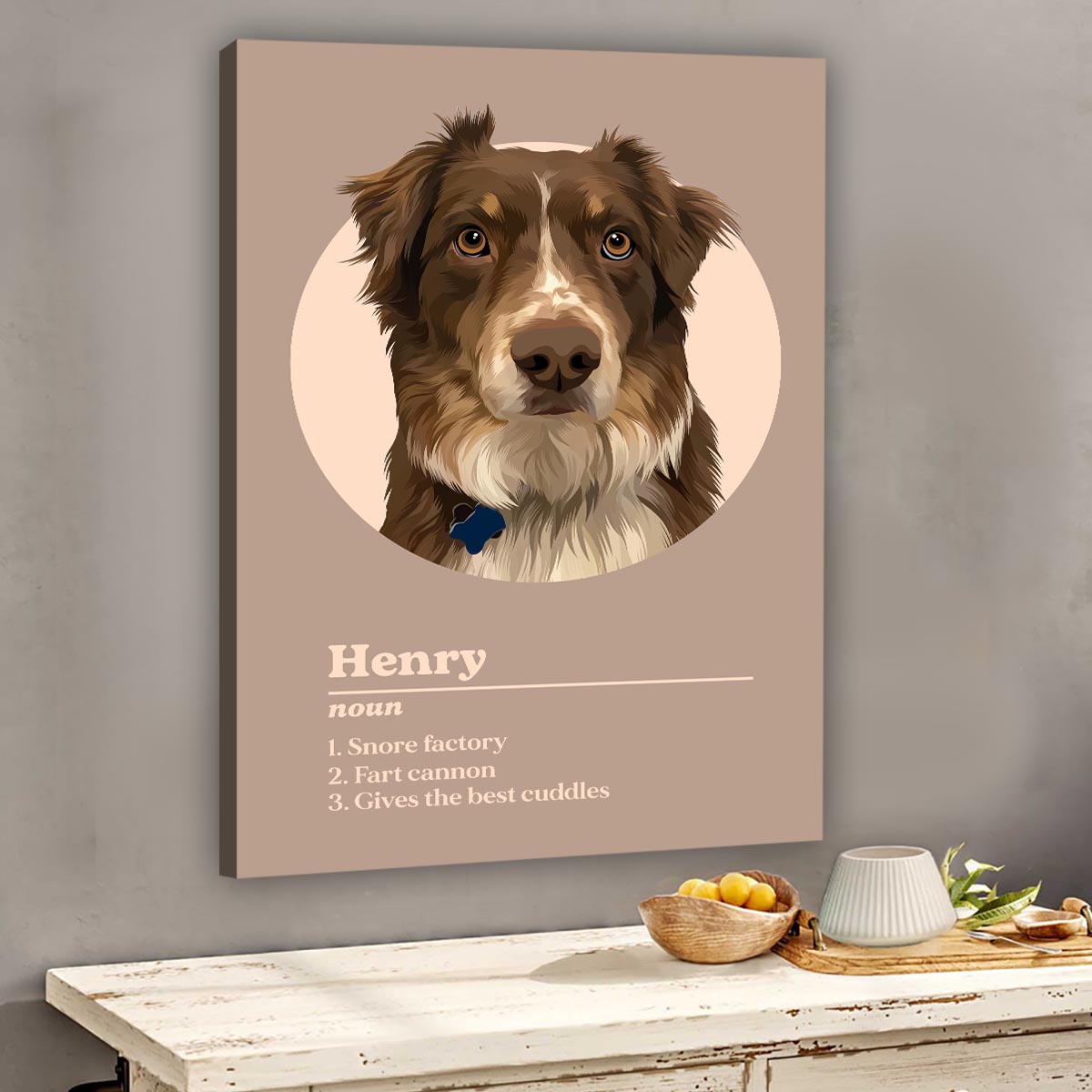 Pet Portrait Definition - Personalized Dog Canvas And Poster