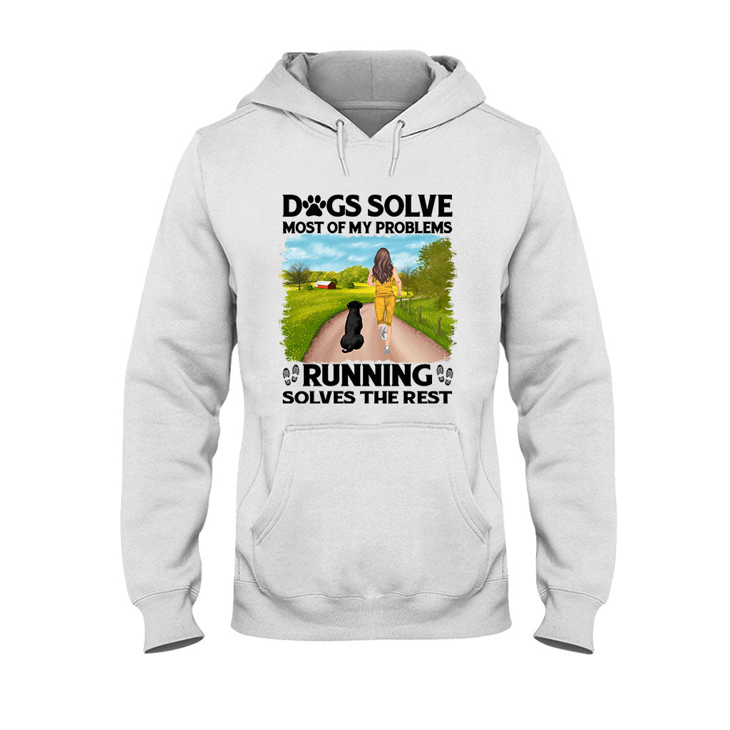 Dogs And Running Solve My Problems - Personalized Running T-shirt & Hoodie