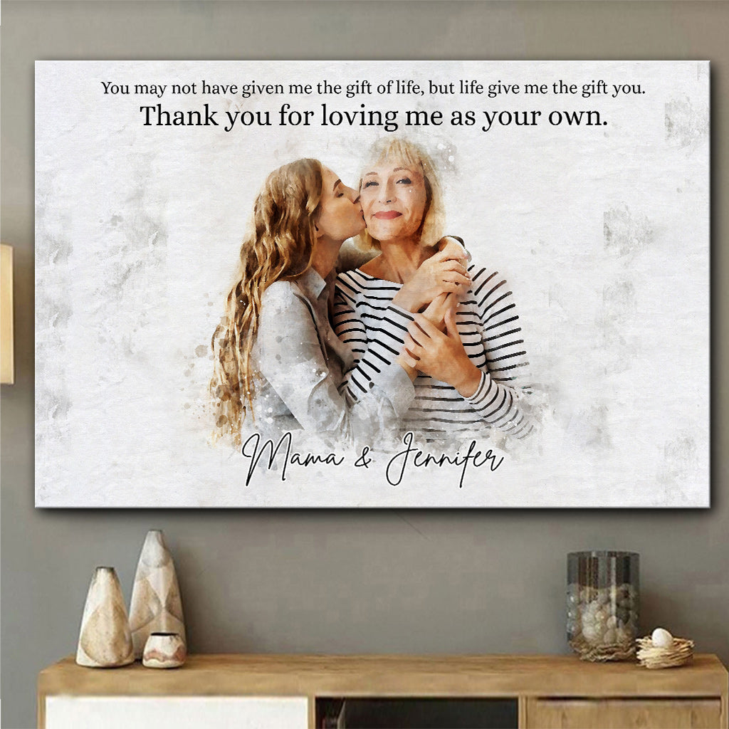 Step Mom Watercolor Portrait - Personalized Step Mom Canvas And Poster