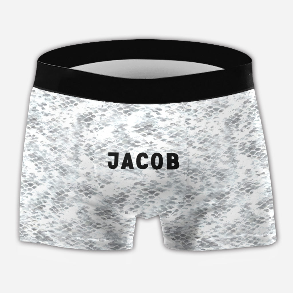 Wiggle My Worm And Bam She's On It - Personalized Fishing Men Boxer Briefs