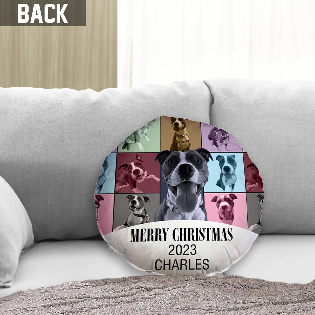 Merry Christmas Version - Personalized Dog Shaped Pillow