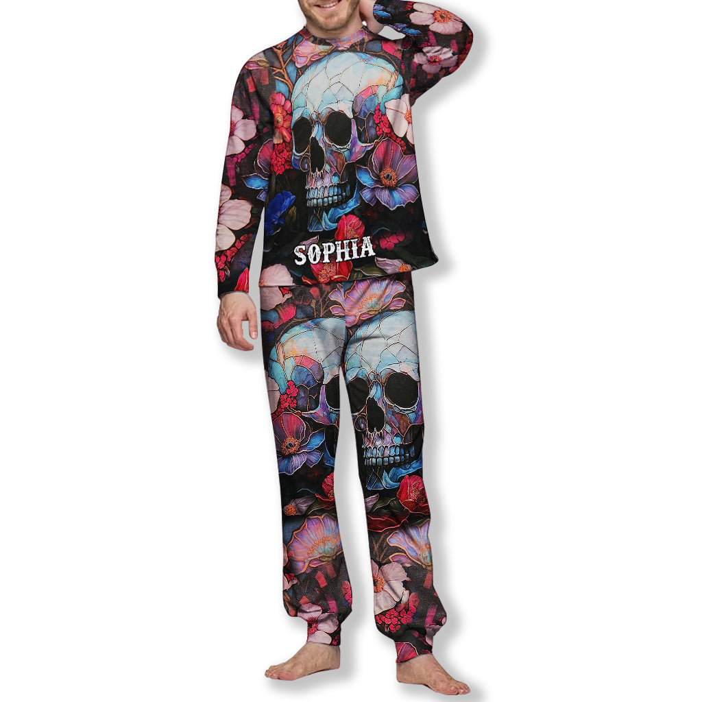 Floral Skull - Personalized Skull Pajamas Set