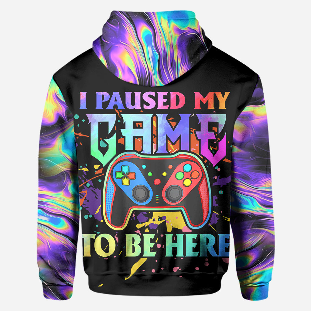 I Paused My Game To Be Here - Personalized Video Game All Over Shirt