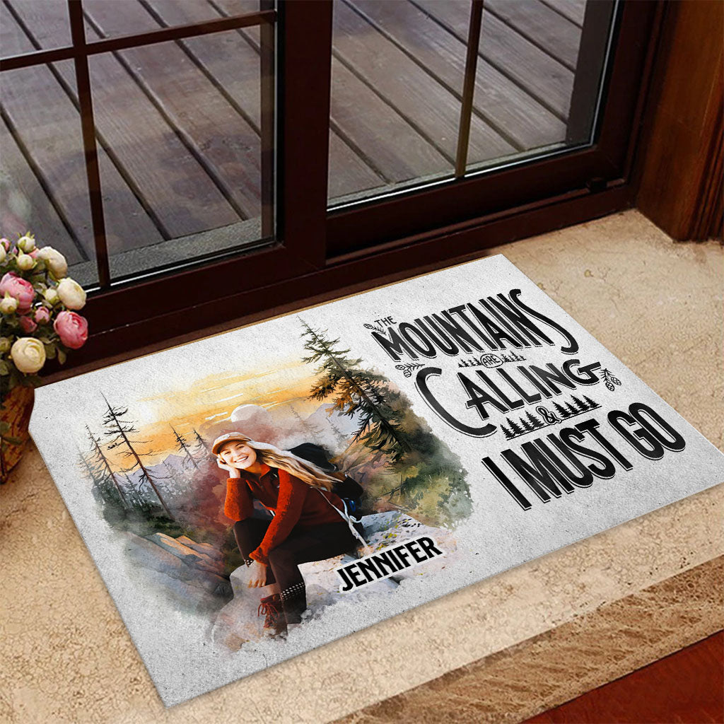 The Mountain Is Calling - Personalized Hiking Doormat