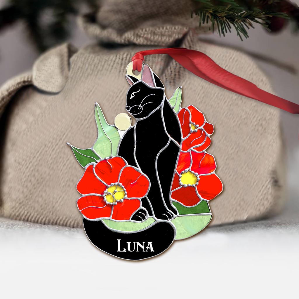 Black Cat - Personalized Black Cat Ornament