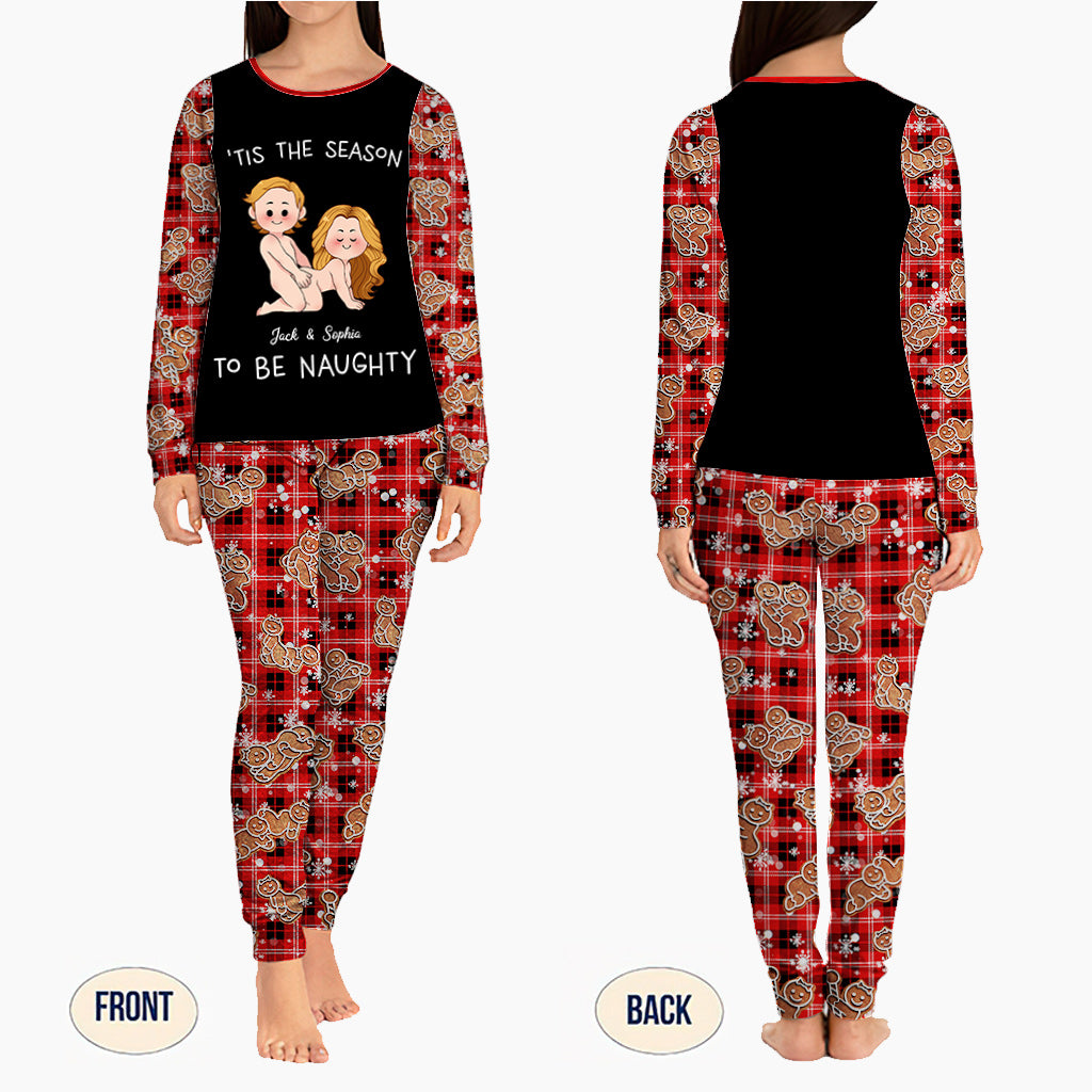 Tis The Season To Be Naughty - Personalized Couple Pajamas Set