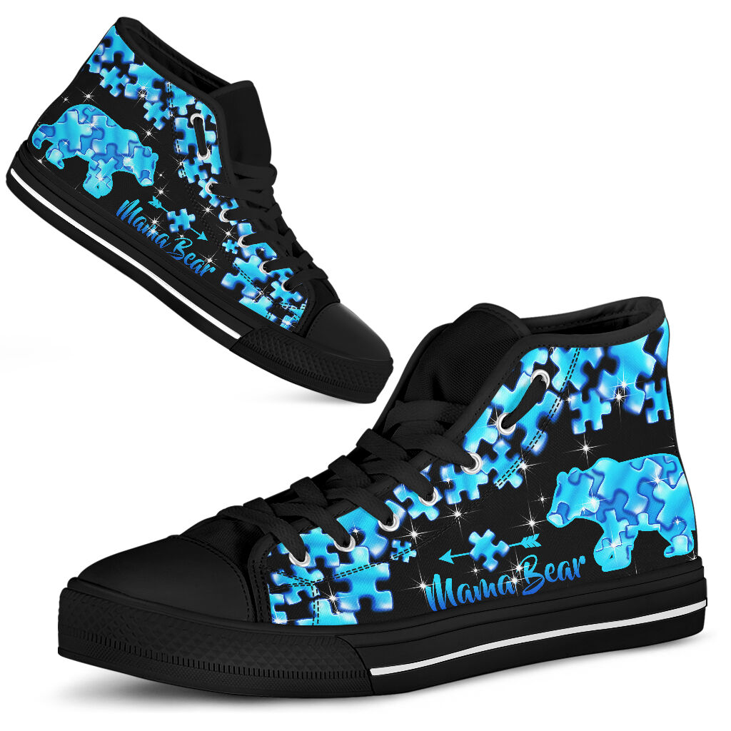 Autism Mom Mamabear Mother's Day Autism Awareness High Top Shoes 0622