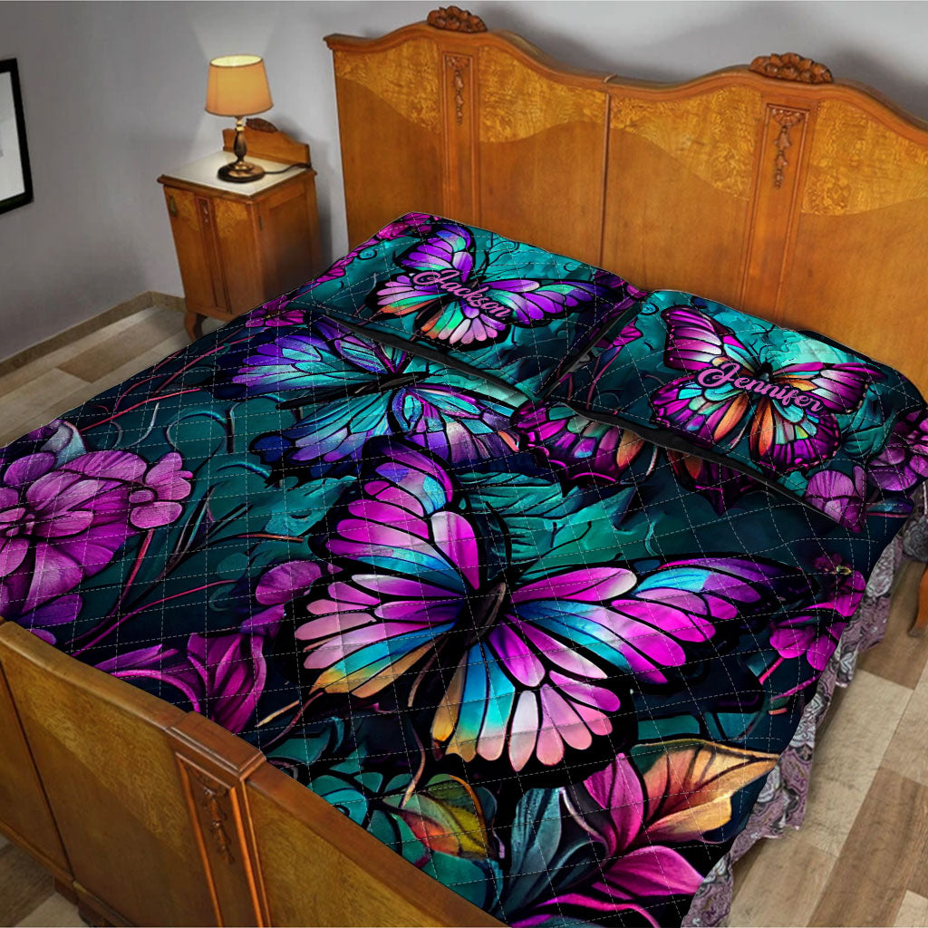 Beautiful Butterflies - Personalized Butterfly Quilt Set