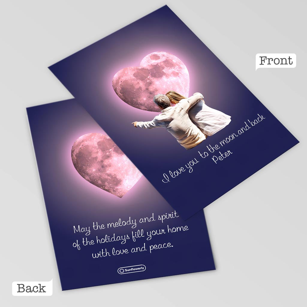 I Love You To The Moon & Back - Personalized Greeting Card