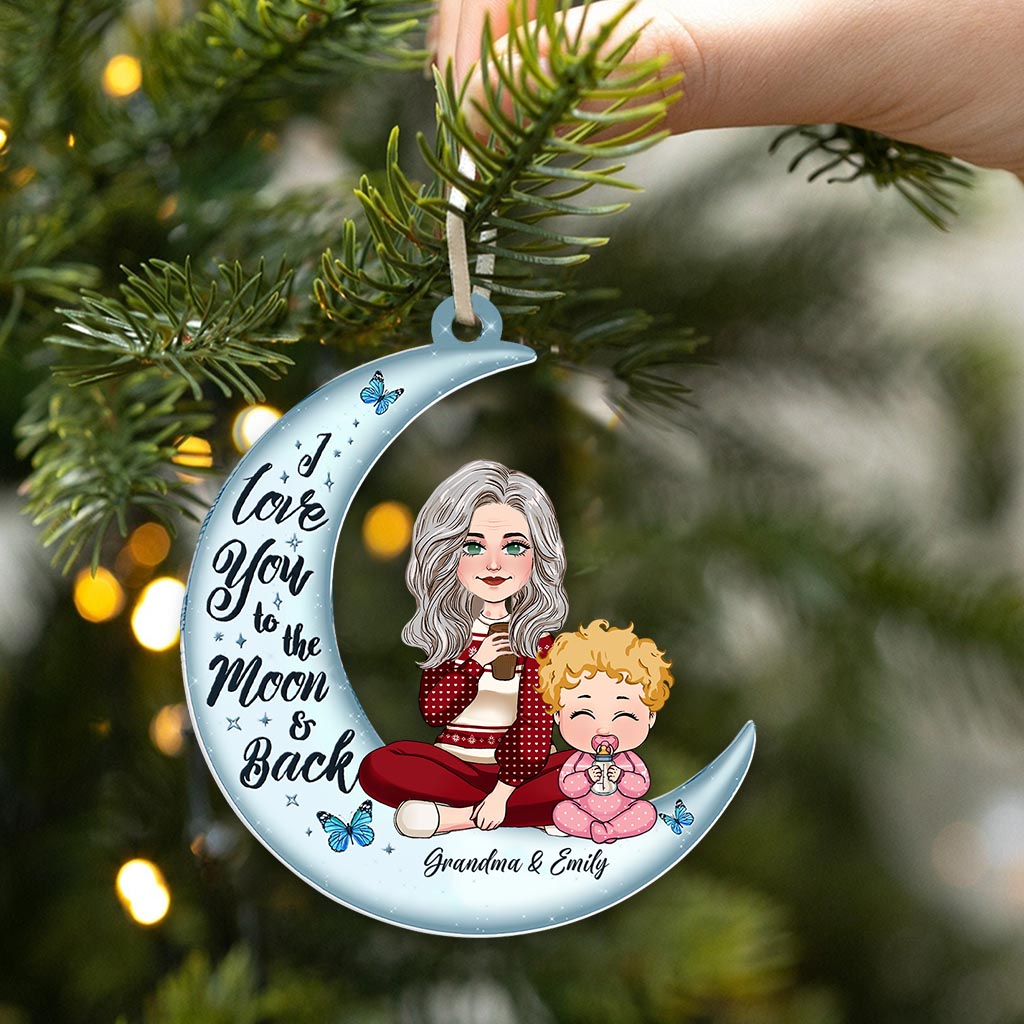 I Love You To The Moon And Back - Personalized Grandma Ornament