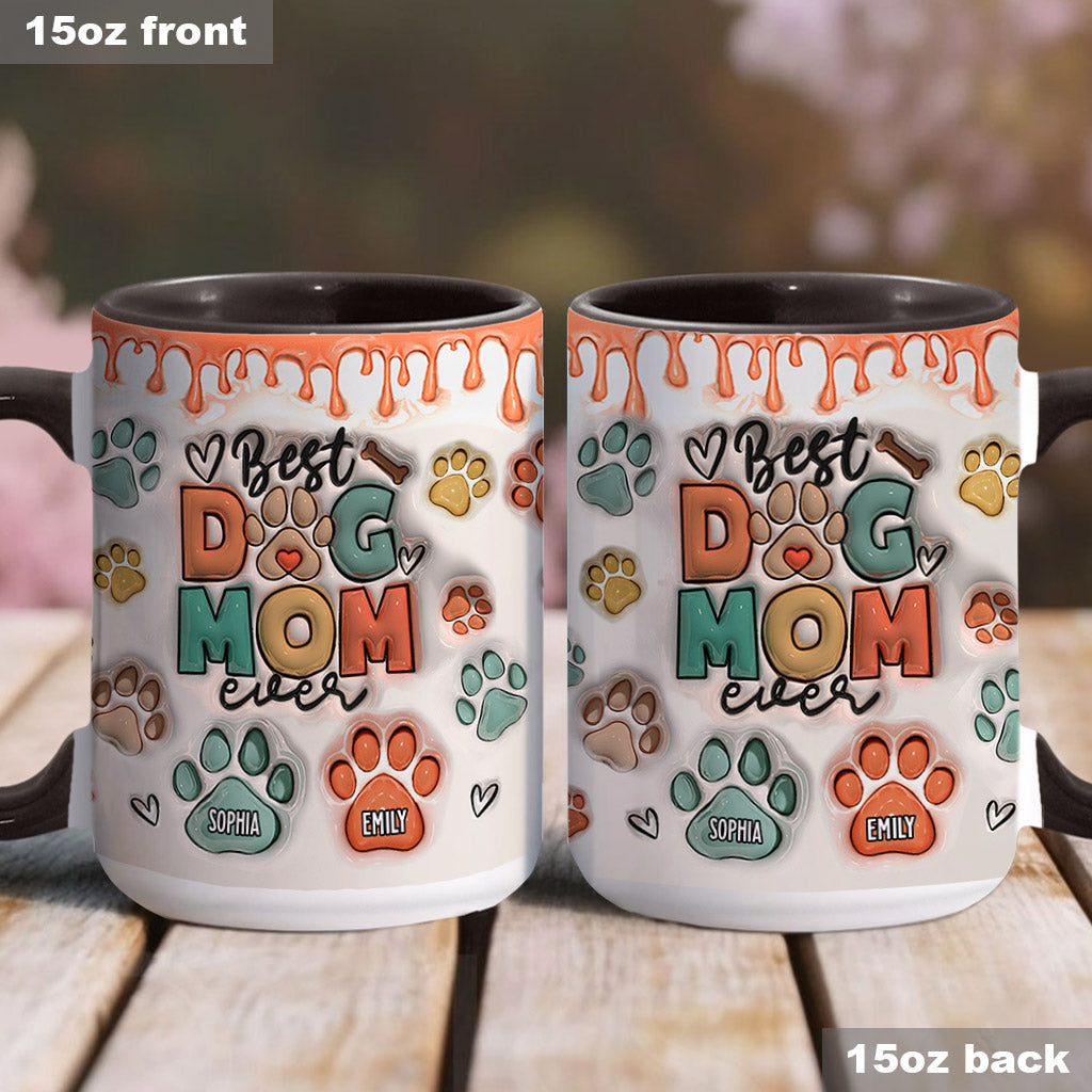 Best Dog Mom Ever - Personalized Dog Accent Mug