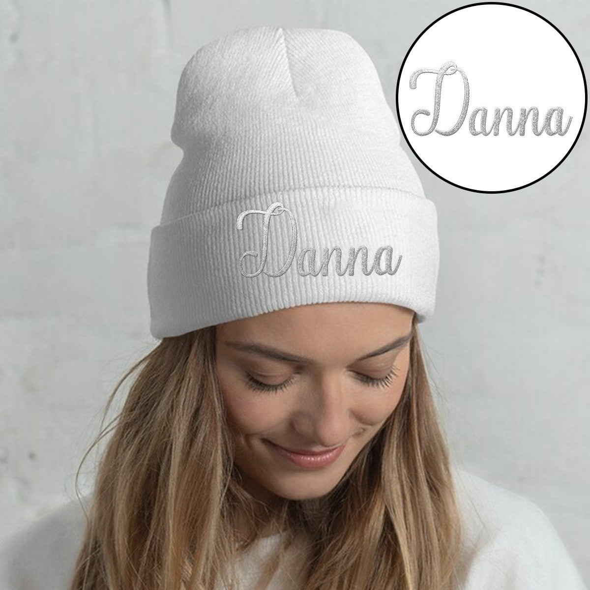 Custom Name - Personalized Daughter Embroidered Beanie