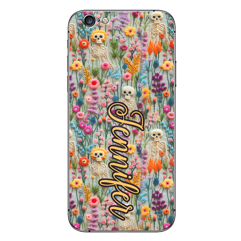 Floral Skeleton - Personalized Skull Phone Case