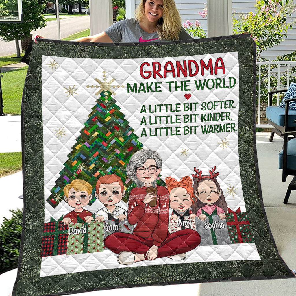 A Little Bit Warmer - Gift for grandma - Personalized Quilt