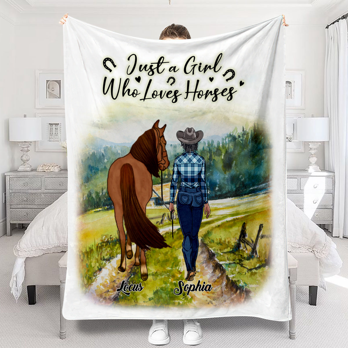 Just A Girl Who Loves Horses - Personalized Horse Blanket
