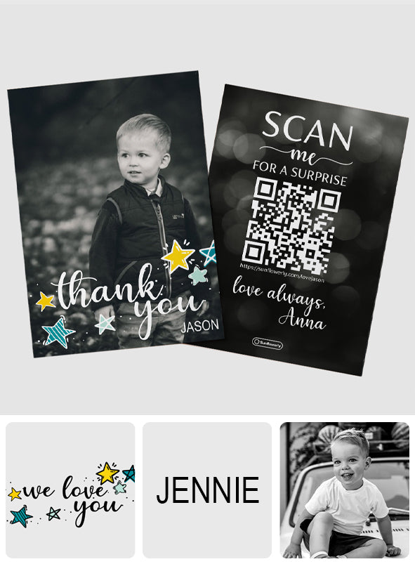 Thank You / Love you  - Personalized QR Greeting Card