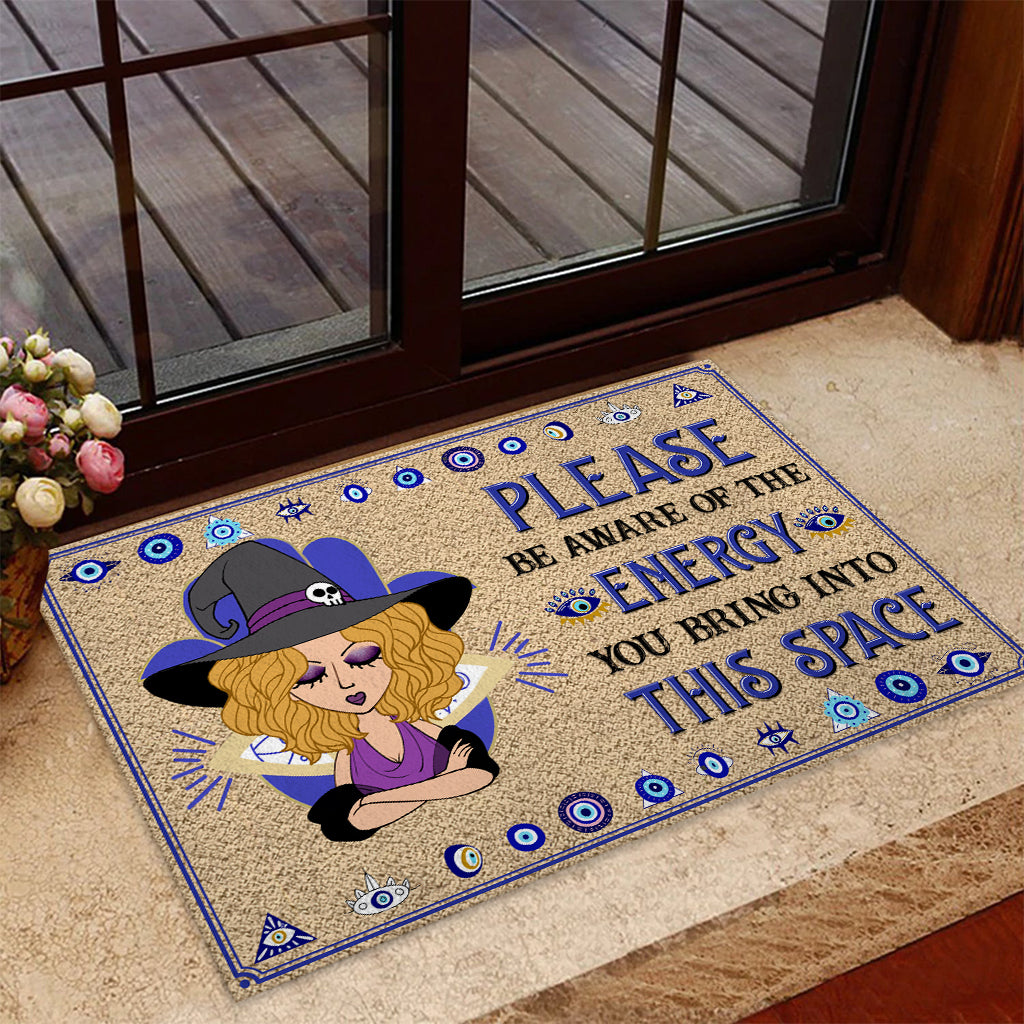 Discover Please Be Aware - Personalized Witch Doormat