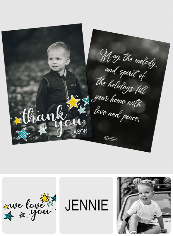 Thank You / Love you  - Personalized Greeting Card