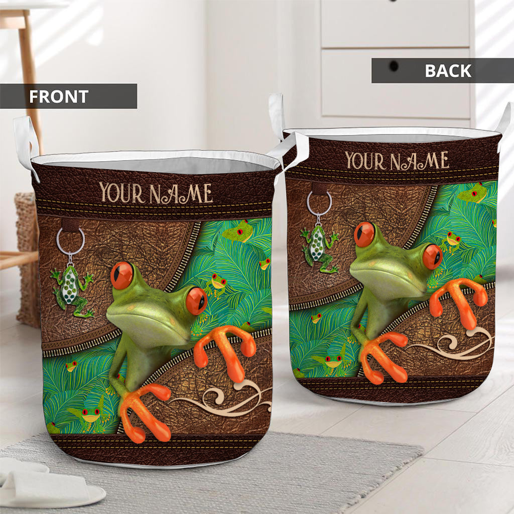 Love Frog Custom Pets Lover Personalized Frog Laundry Basket