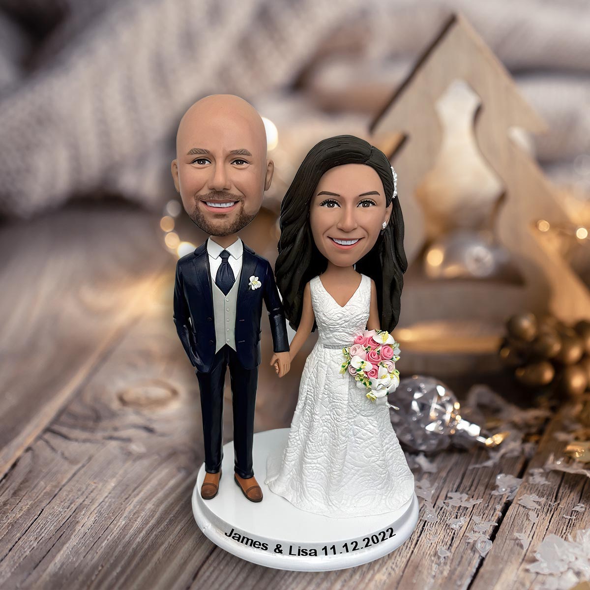 Groom And Bride Wedding Gift - Personalized wedding Bobblehead