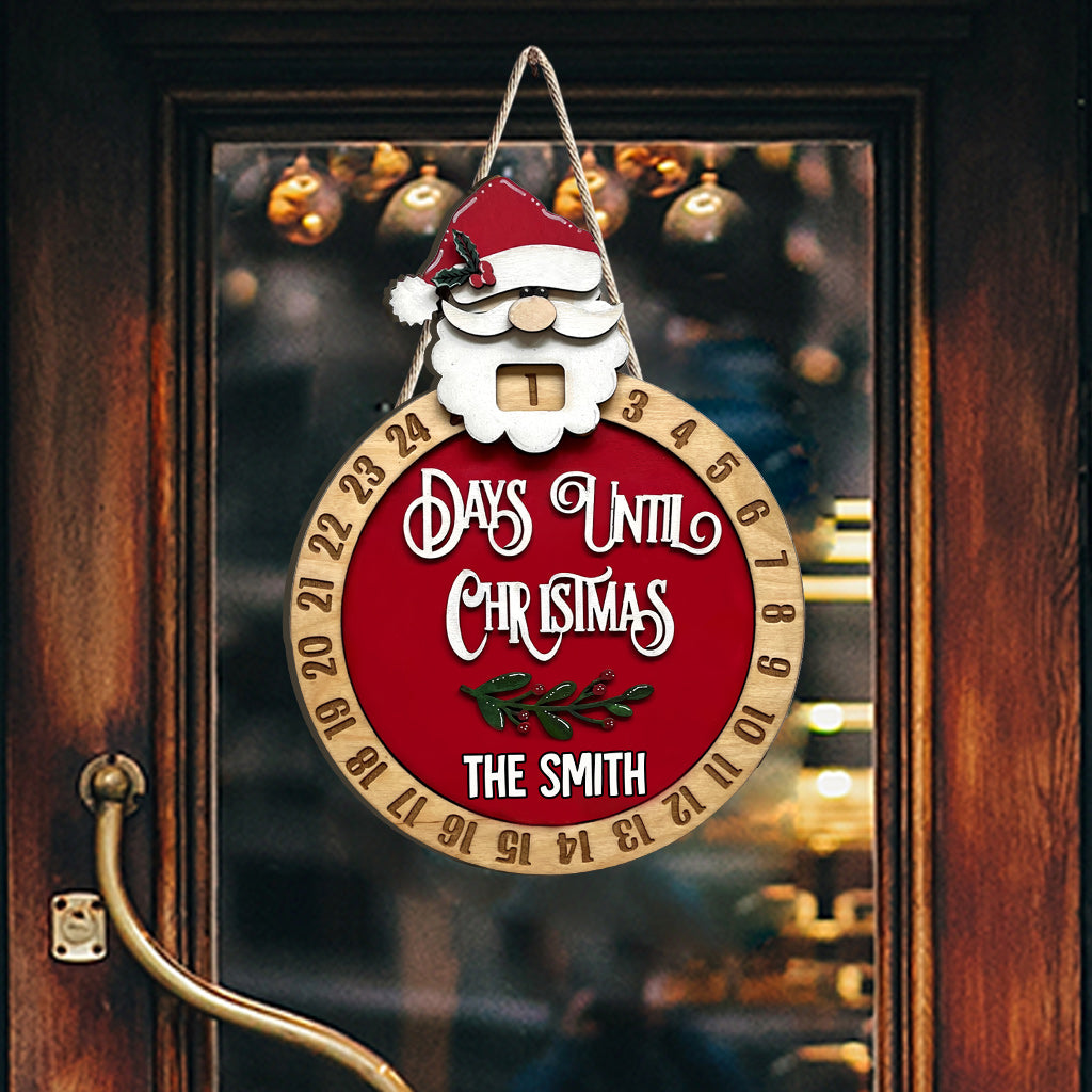 Days Until Christmas - Personalized Family Christmas Countdown Wood Sign 1