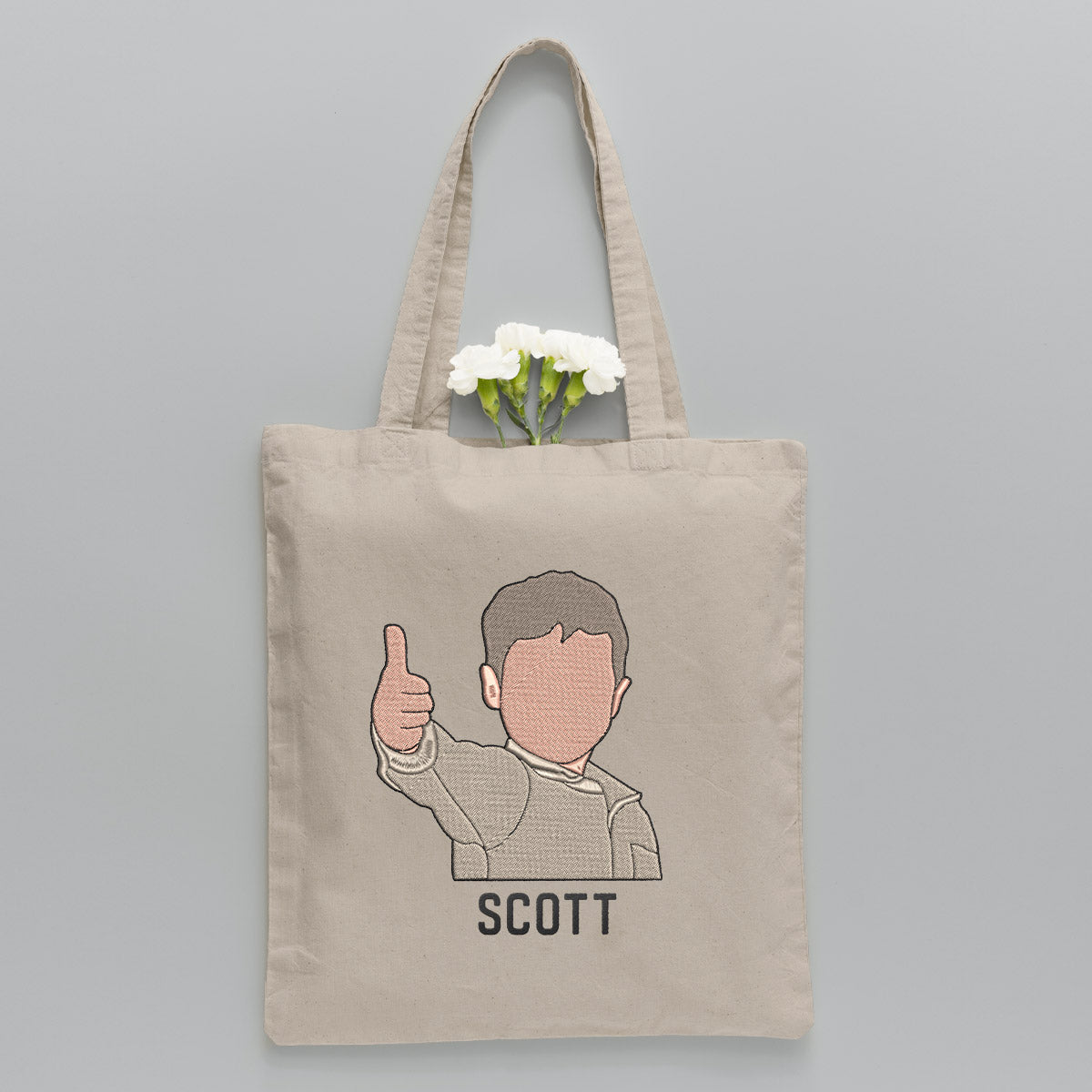 Custom 2D Photo - Personalized Kid Embroidered Tote Bag