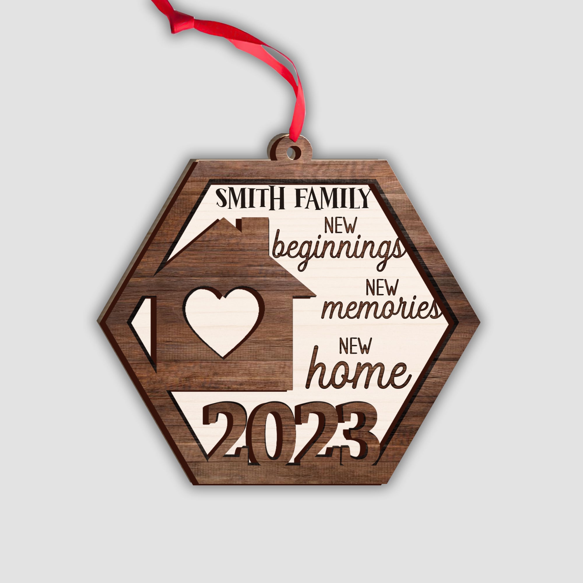 New Beginnings New Memories New Home - Personalized Housewarming 2 Layered Piece Ornament