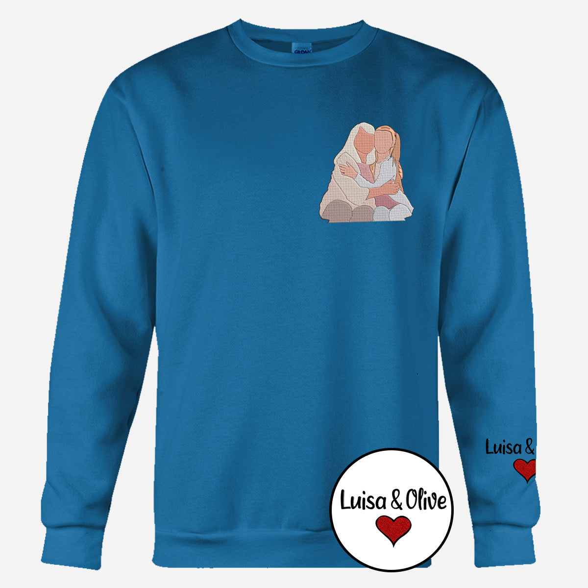 Custom 2D Photo - Personalized Grandma Embroidered Sweater