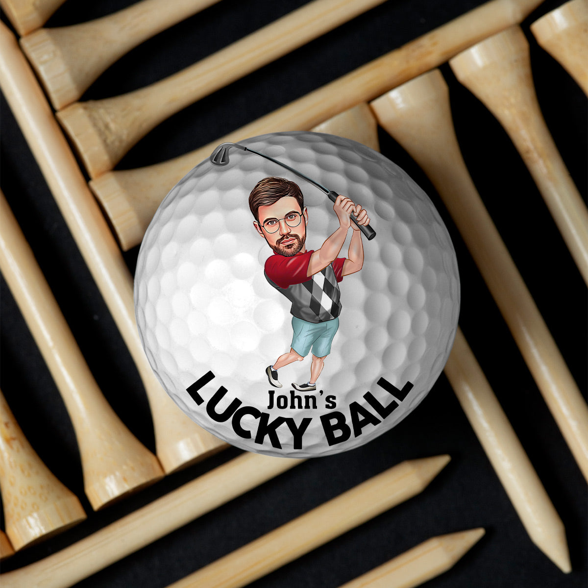 Lucky Ball - Golf gift for dad, him, grandpa, husband - Personalized Golf Ball