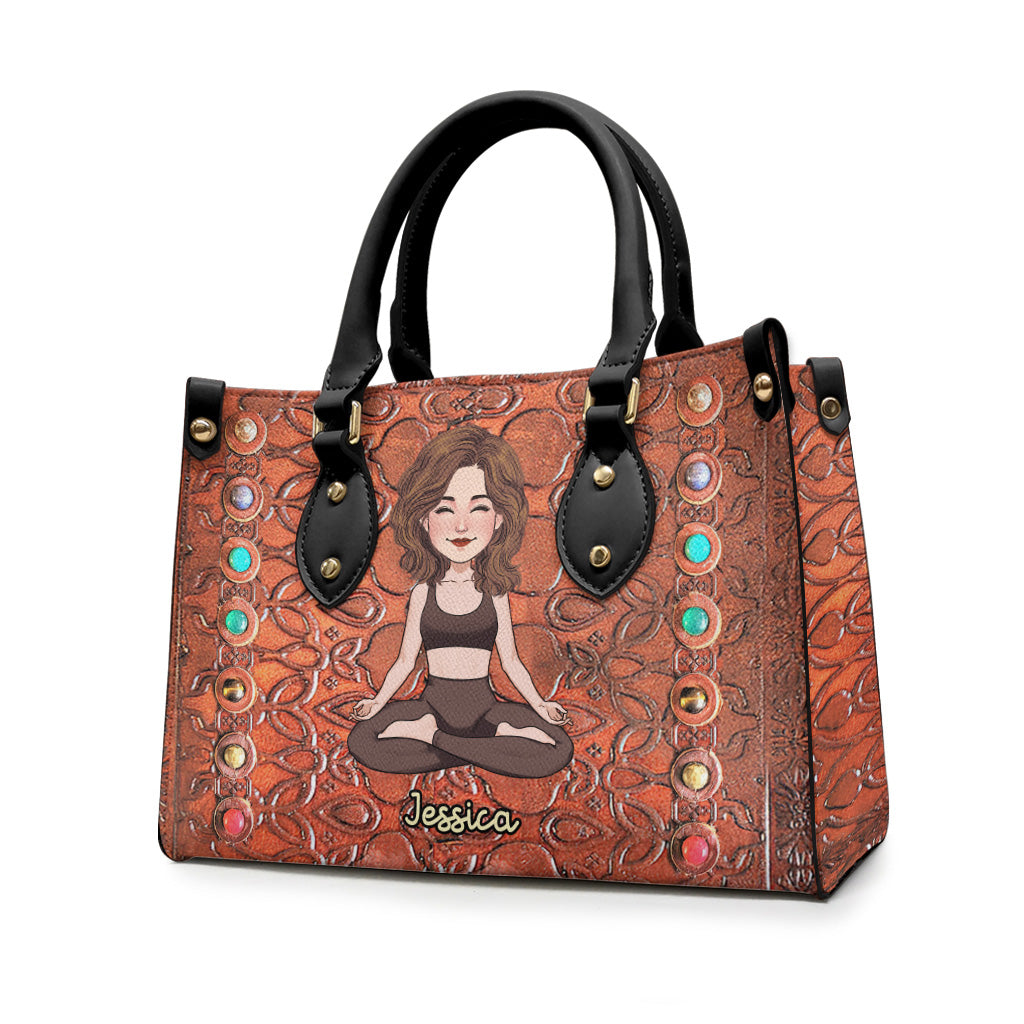 Namaste - Personalized Yoga Leather Handbag