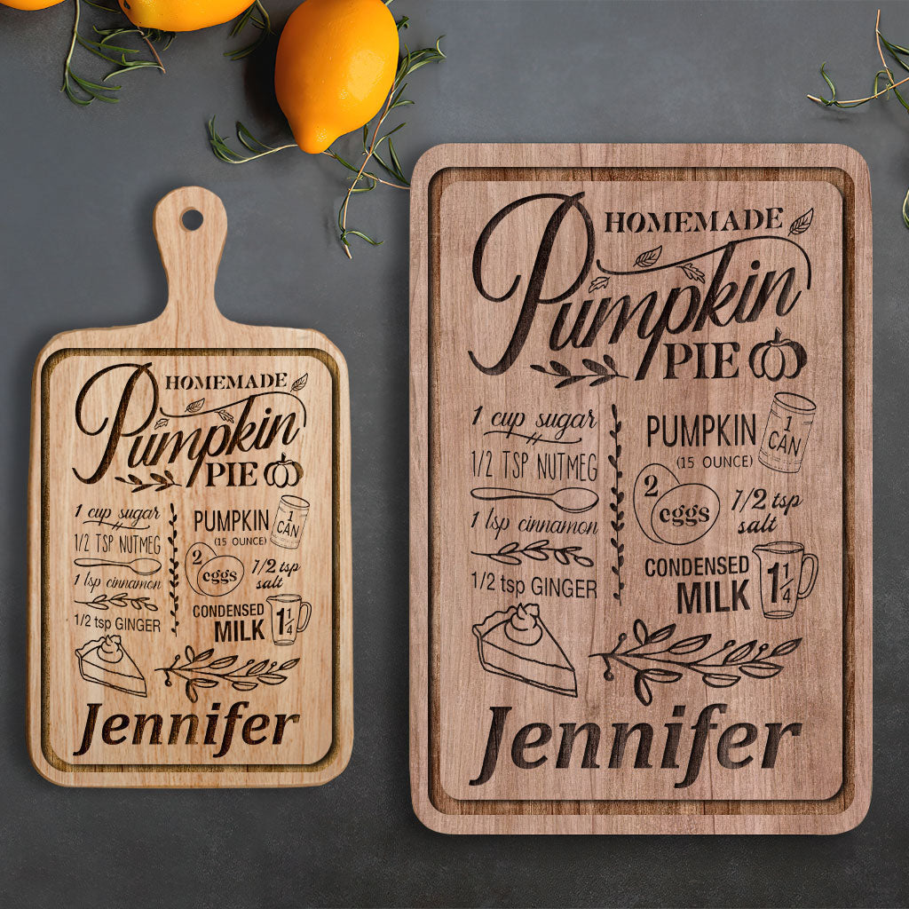 Pumpkin Pie - Personalized Thanksgiving Cutting Board