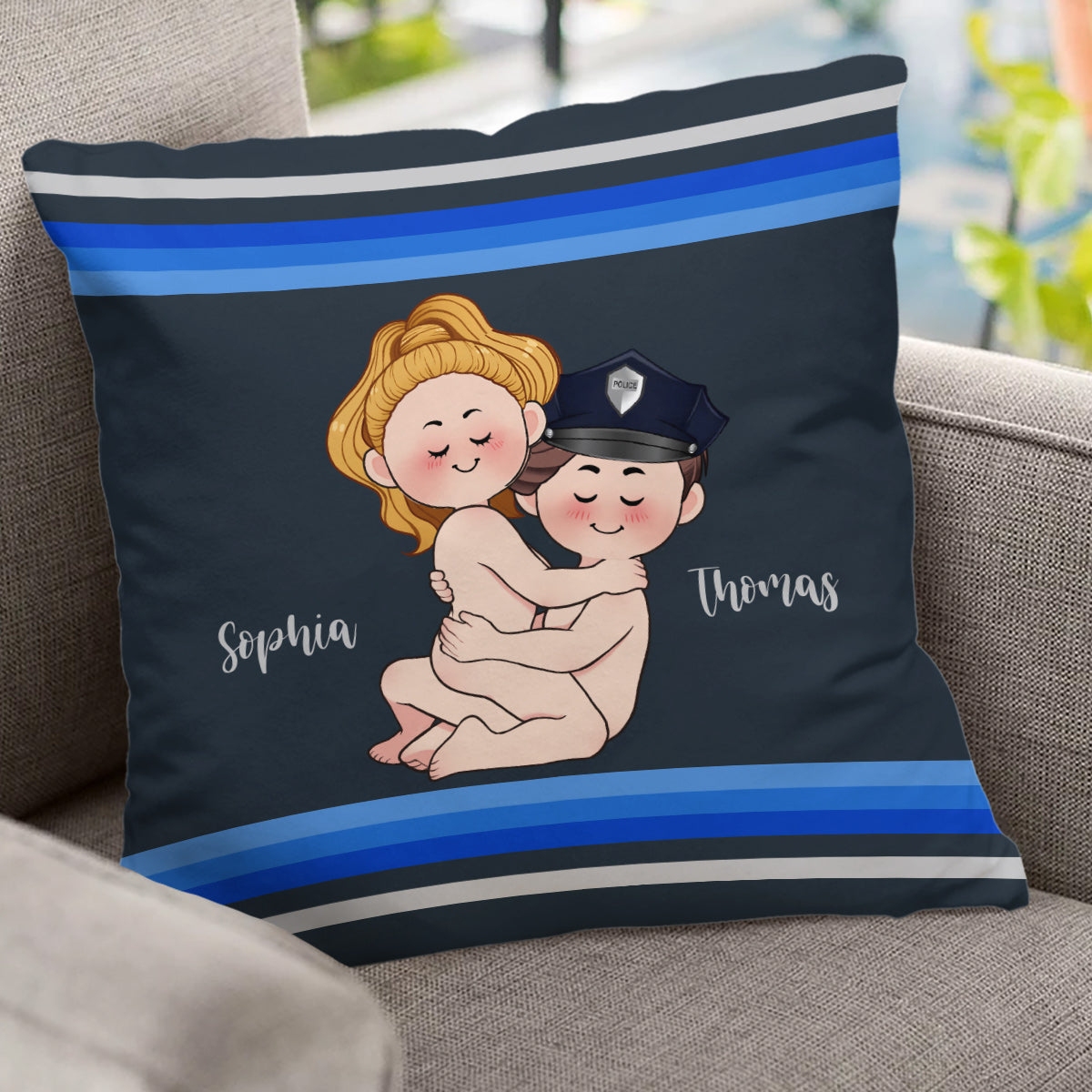 I Do Love The Police - Personalized Couple Throw Pillow