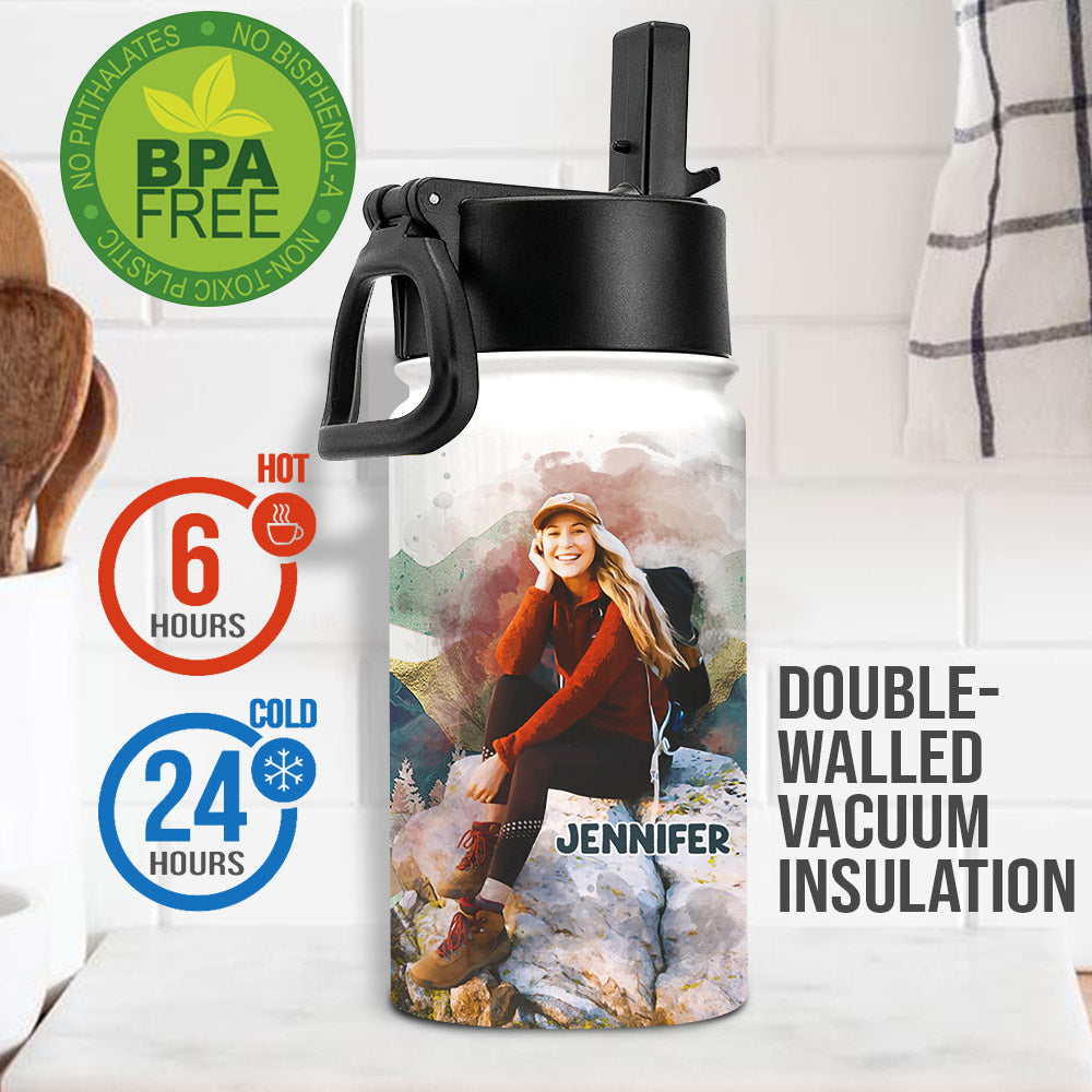 And The Wise One Said - Personalized Hiking Kids Water Bottle