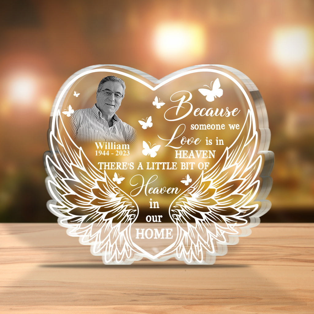 Someone We Love Is In Heaven - Personalized Memorial Custom Shaped Acrylic Plaque