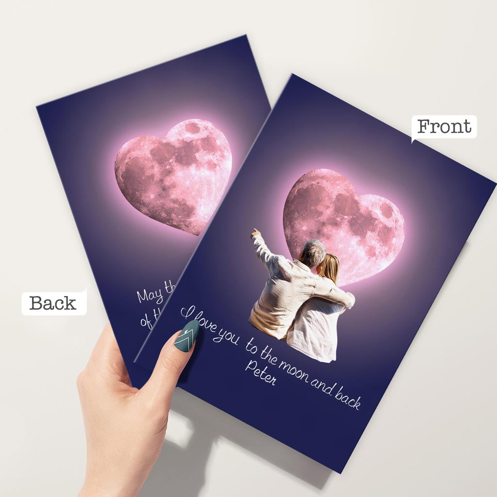 I Love You To The Moon & Back - Personalized Greeting Card