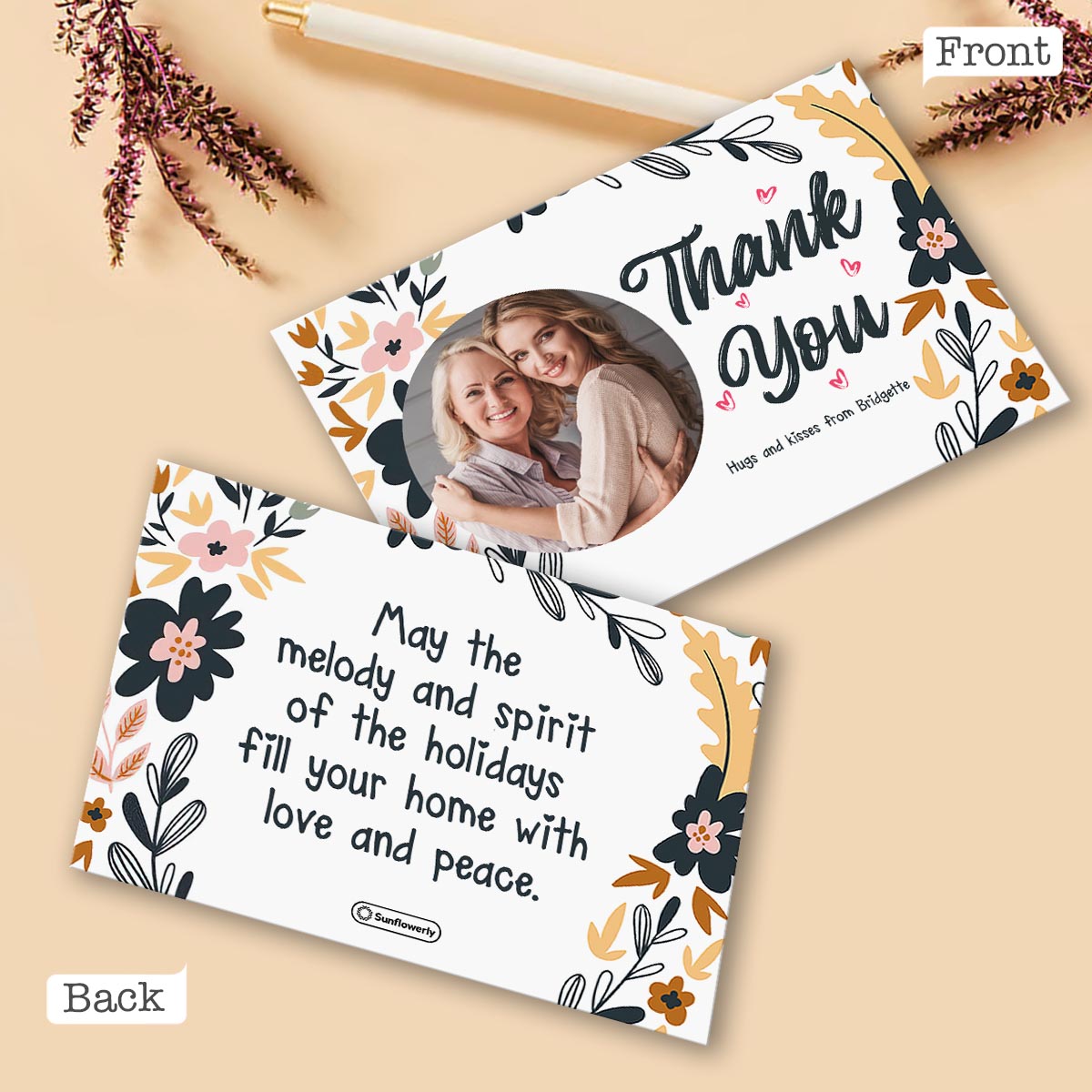 I Love You / Thank you - Personalized Greeting Card