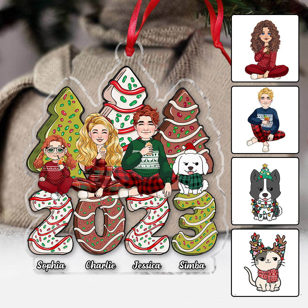 Merry Christmas - Personalized Family Transparent Ornament