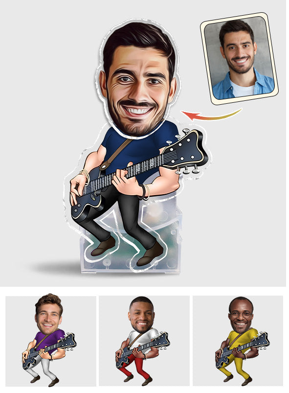 Funny Guitarist - Guitar gift for husband, him, boyfriend, father, son - Personalized Custom Shaking Head