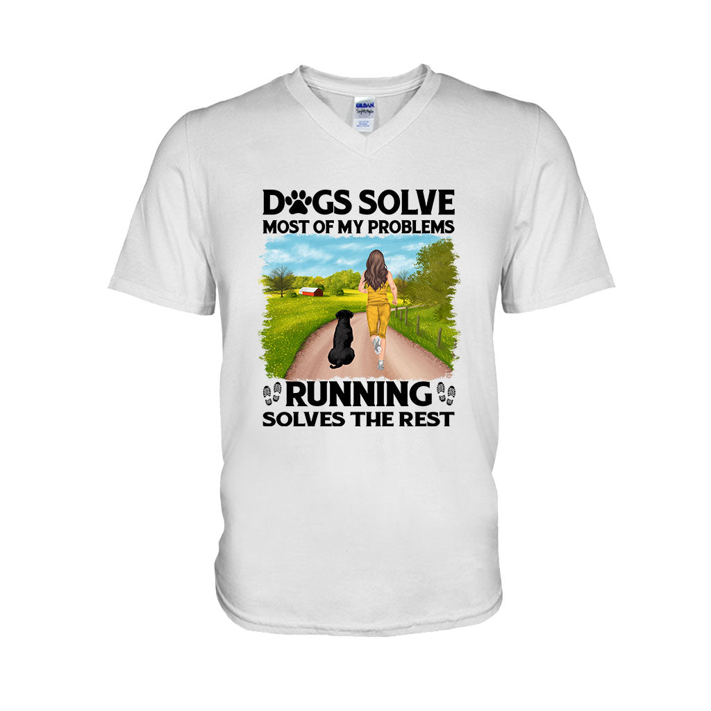 Dogs And Running Solve My Problems - Personalized Running T-shirt & Hoodie