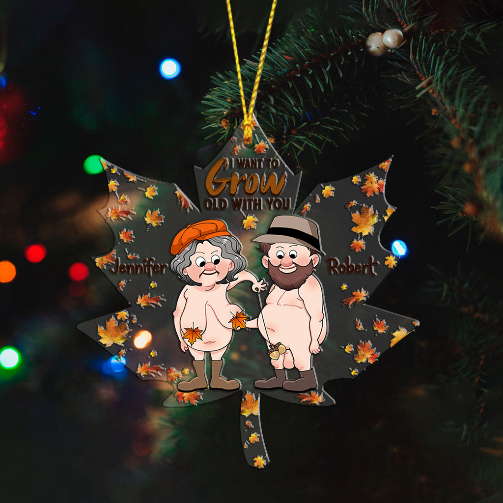 I Want To Grow Old With You - Personalized Couple Transparent Ornament