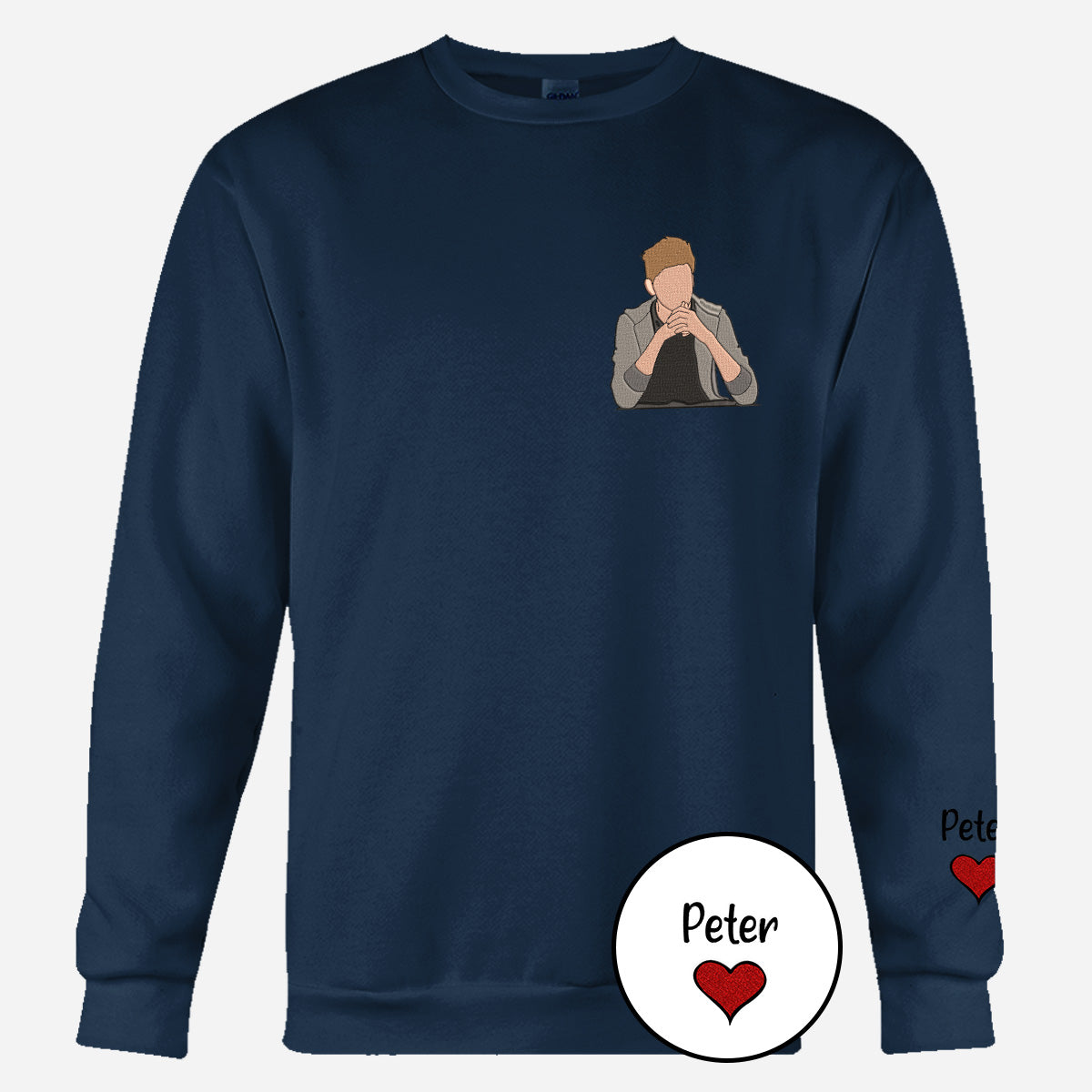 Custom 2D Photo - Personalized Uncle Embroidered Sweater