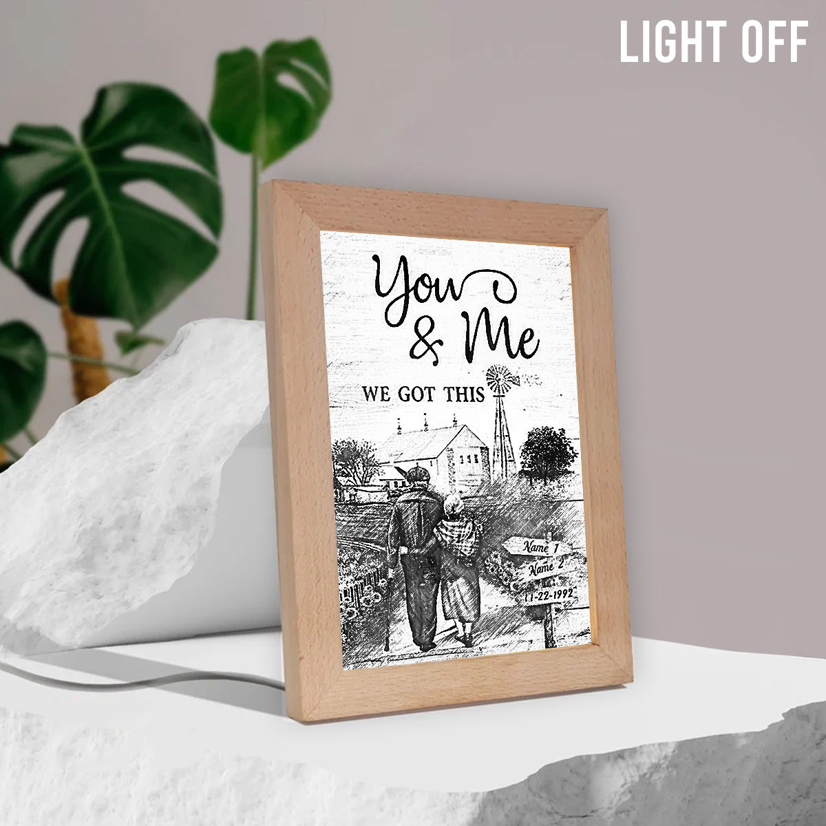 You & Me We Got This - Personalized Husband And Wife Light Photo Frame