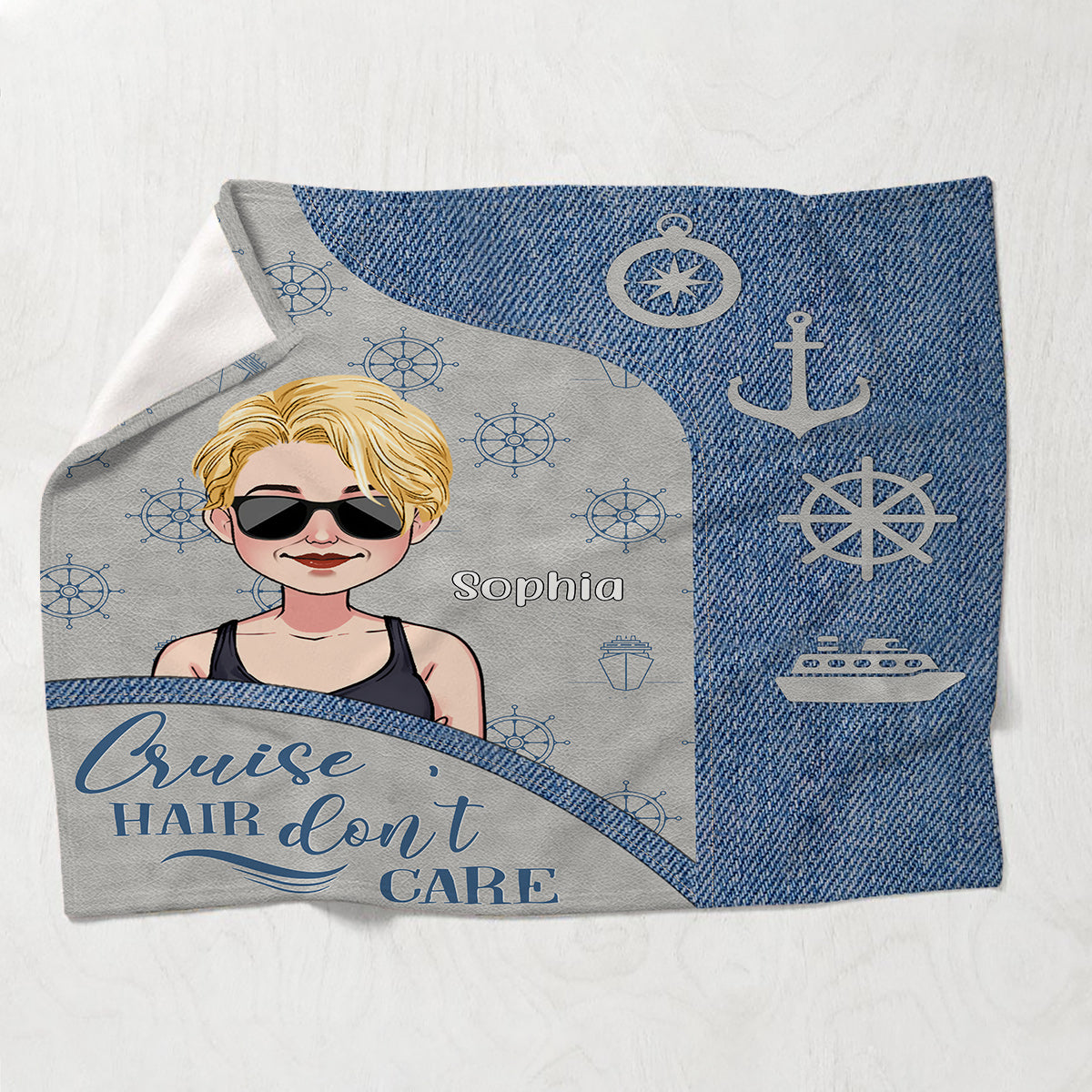 Cruise Hair Don't Care - Personalized Cruising Blanket