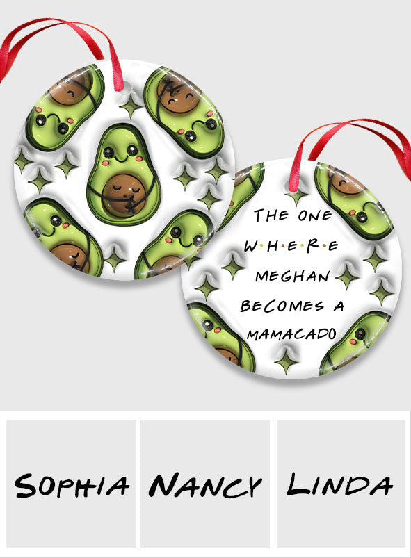 Mamacado - Personalized Pregnancy Ceramic Circle Ornament