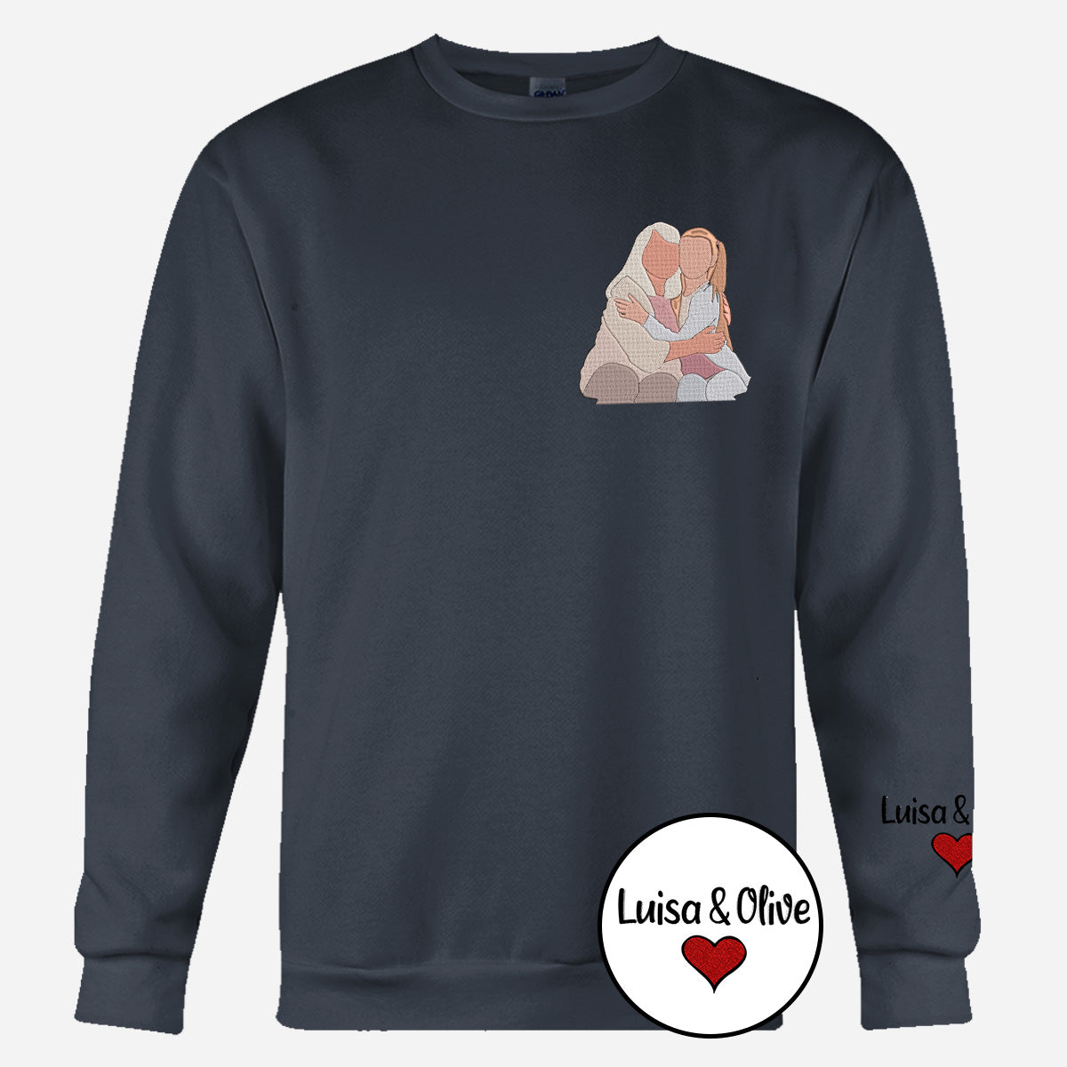 Custom 2D Photo - Personalized Grandma Embroidered Sweater
