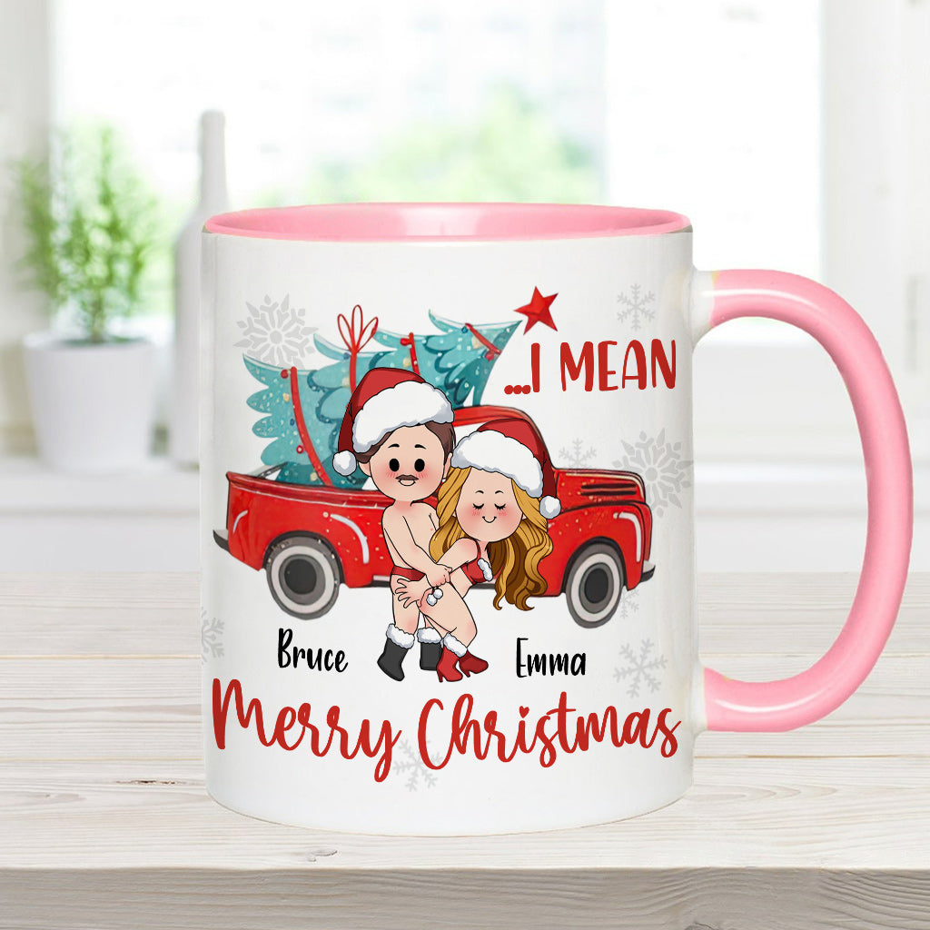 Bend Me Over I Mean Merry Christmas - Personalized Couple Accent Mug