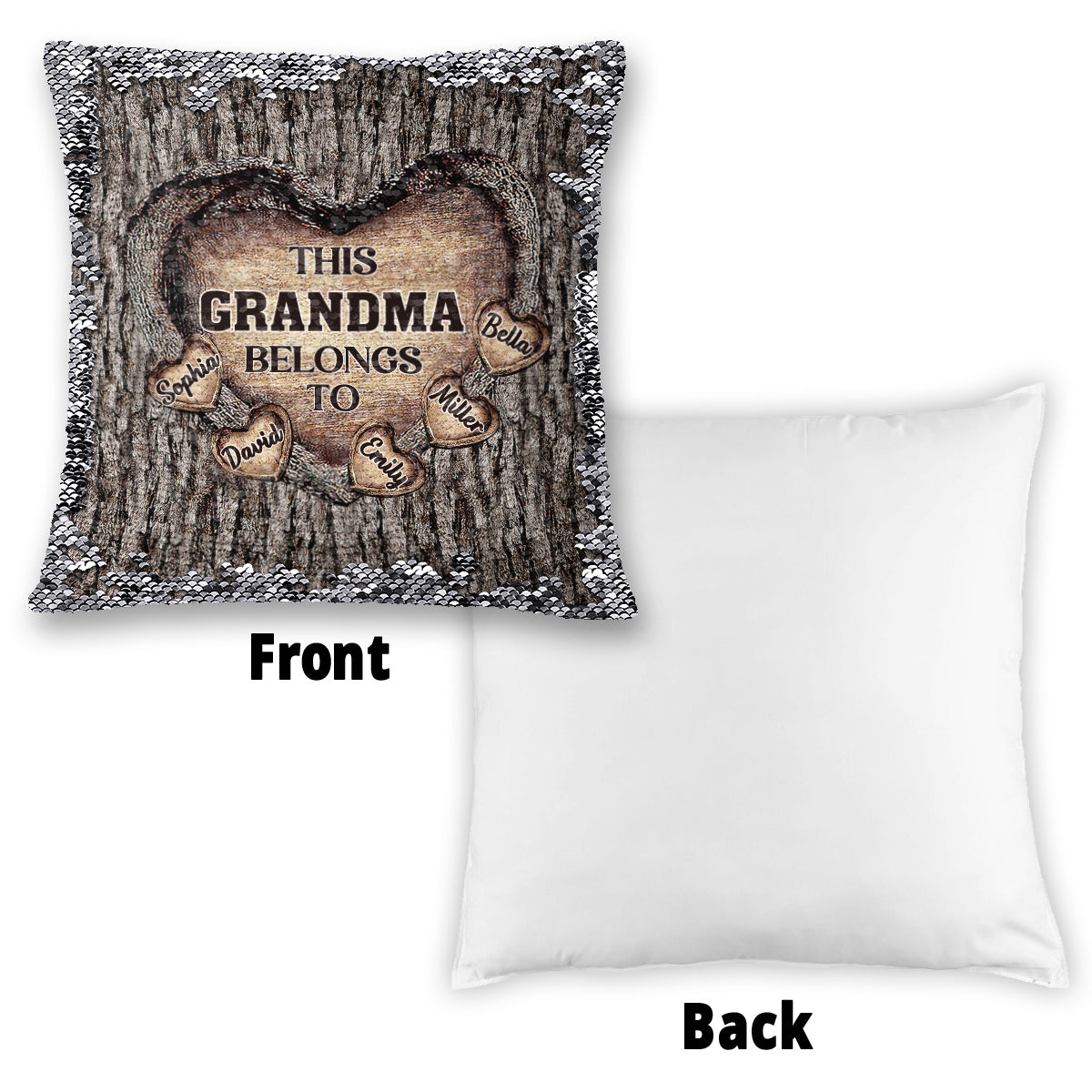 This Grandma Mom Mimi Nana Gigi Belongs To - Gift for grandma - Personalized Sequin Pillow Cover