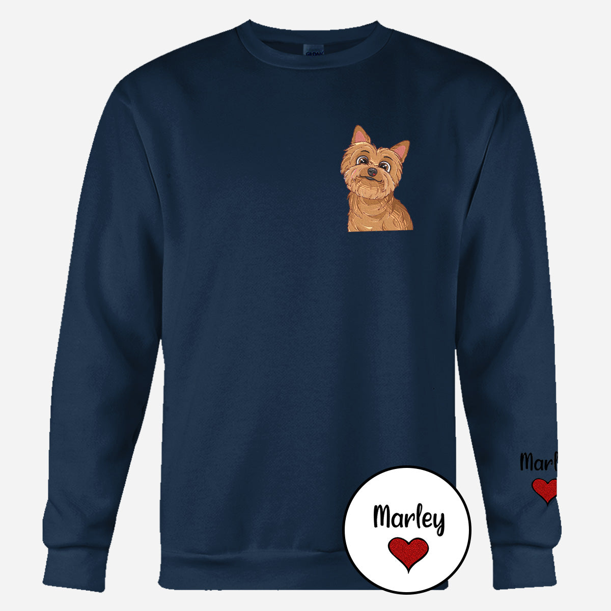 Custom 2D Photo - Personalized Dog Embroidered Sweater