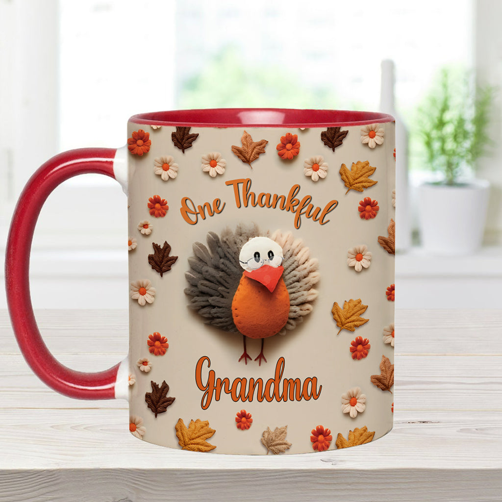 One Thankful Grandma - Gift for grandma, mom - Personalized Accent Mug