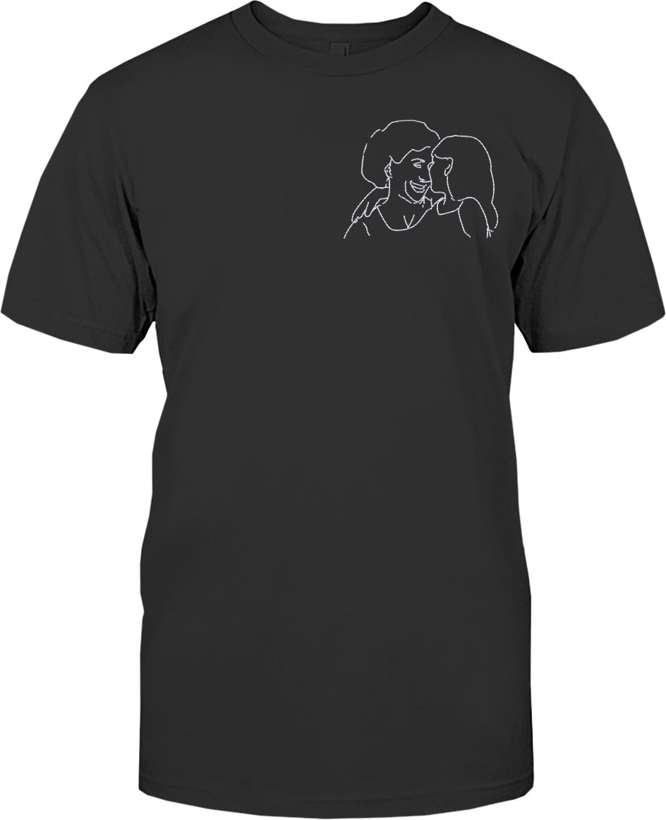 Custom Line Art - Personalized Grandma Embroidered T-shirt